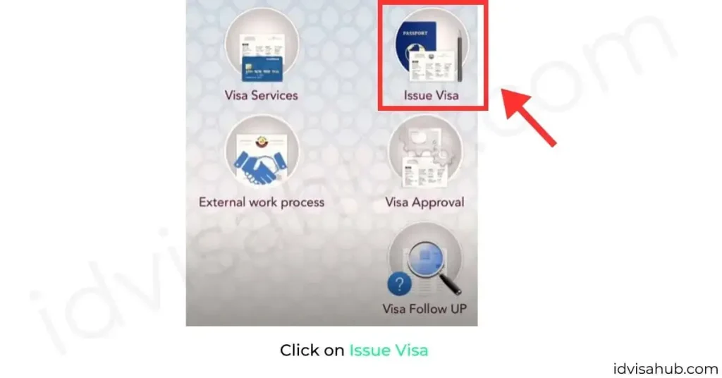 Click on Issue Visa