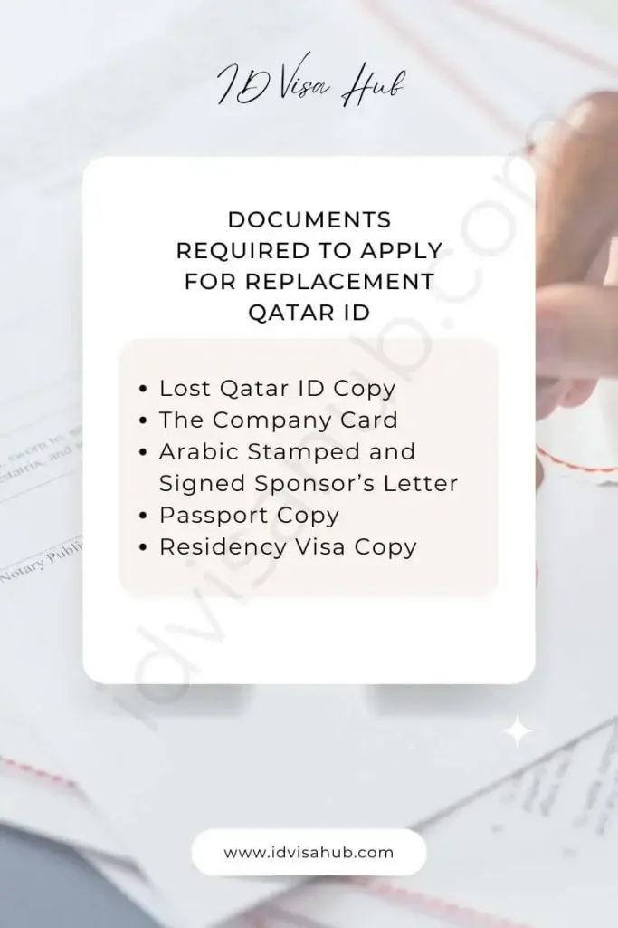 Documents Required To Apply For Replacement Qatar ID