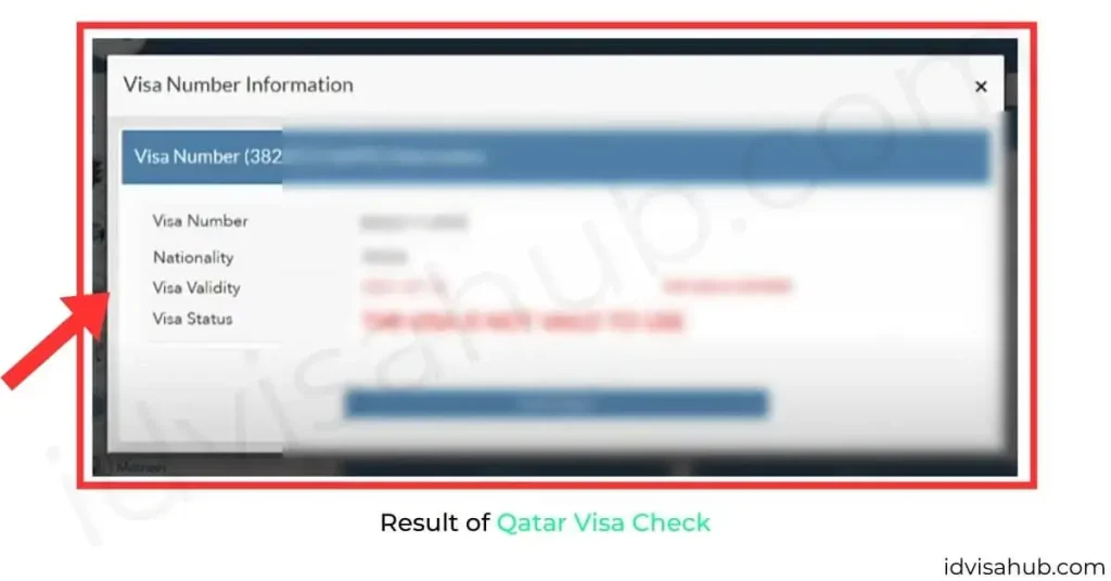 Result of Qatar Visa Check