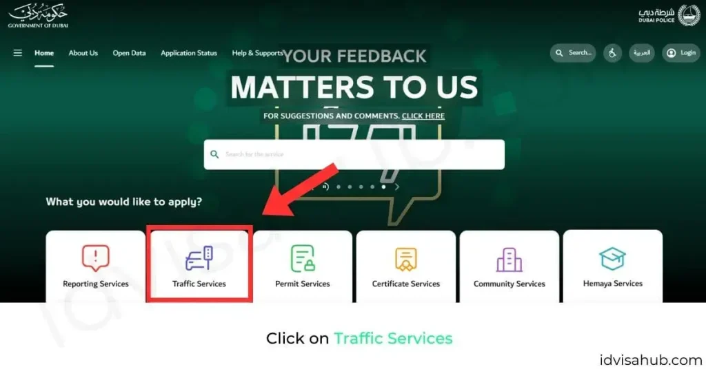 Click on Traffic Services