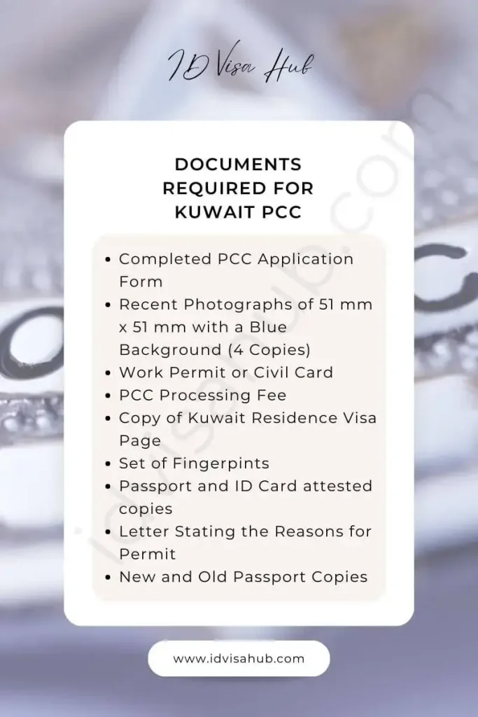 Documents Required for Kuwait PCC