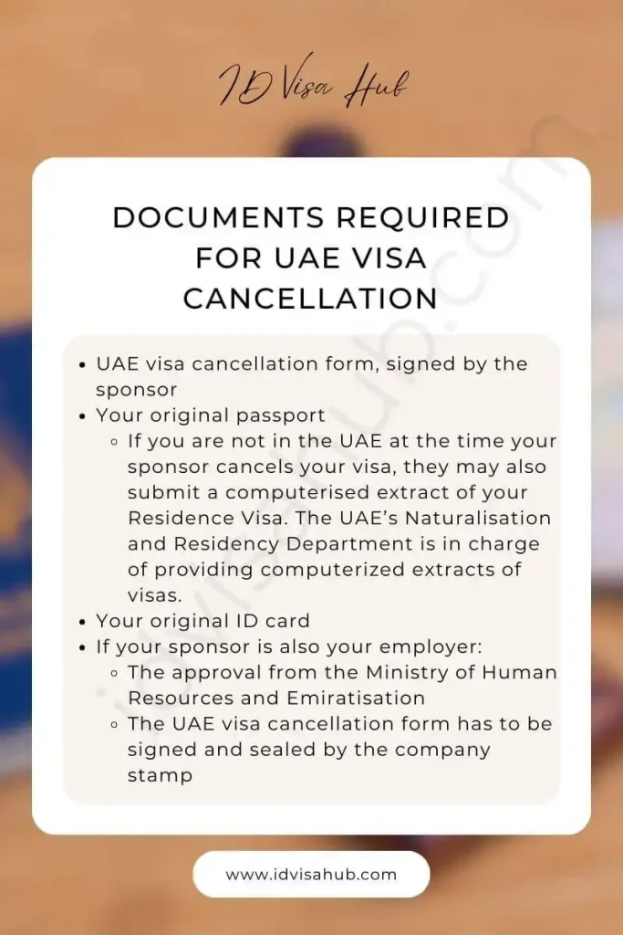 Documents Required for UAE Visa Cancellation