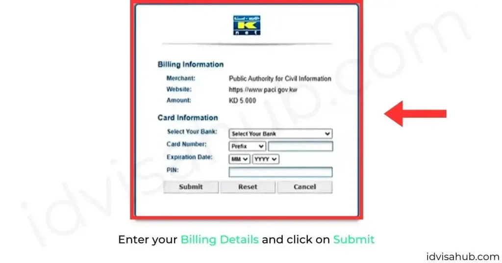 Enter your Billing Details and click on Submit