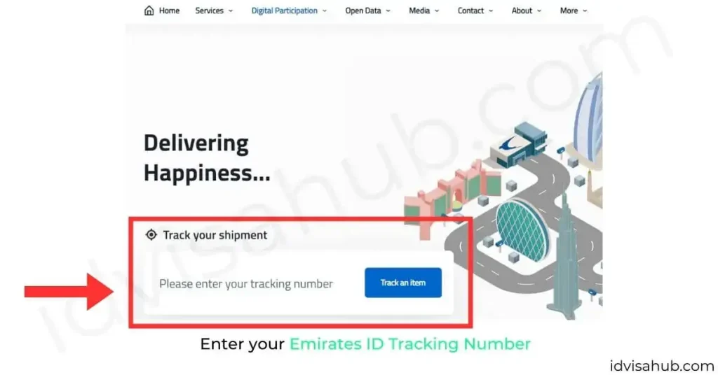 Enter your Emirates ID Tracking Number