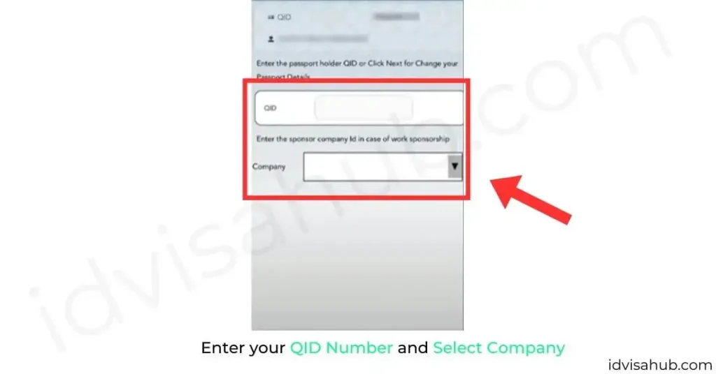Enter your QID Number and Select Company