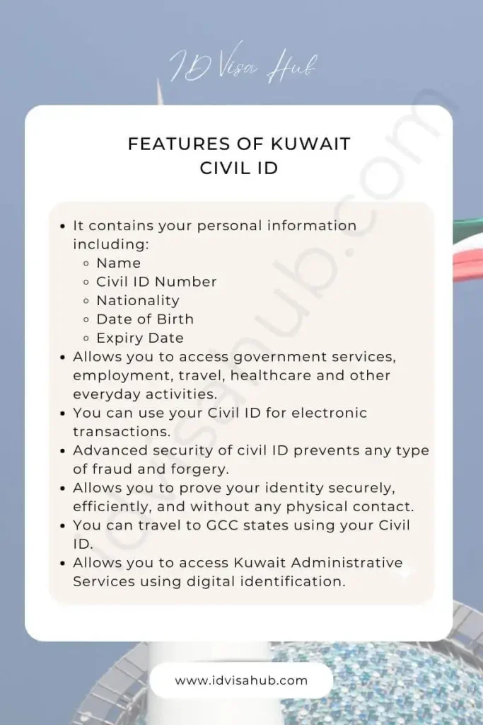 Features of Kuwait Civil ID