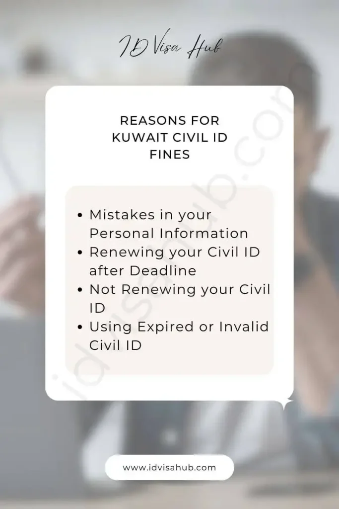 Reasons for Kuwait Civil ID Fines
