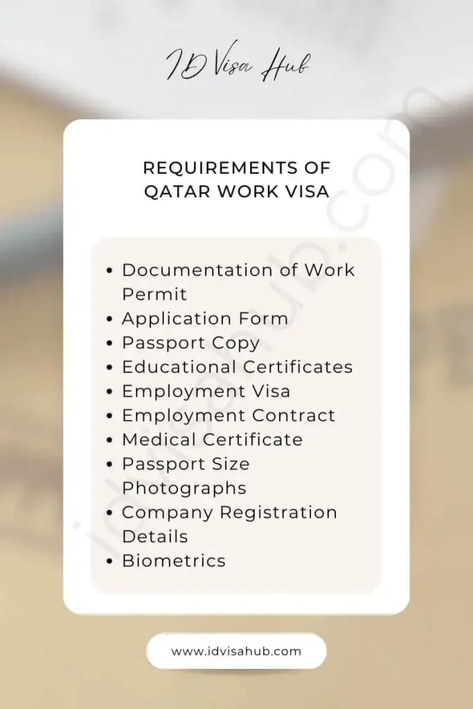 Requirements of Qatar Work Visa