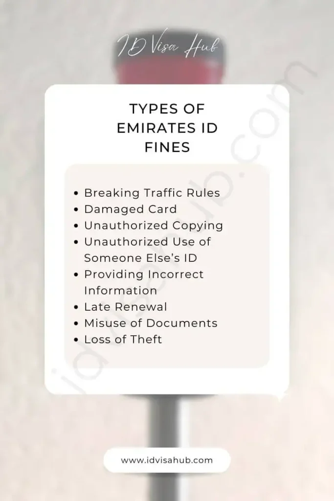 Types of Emirates ID Fines