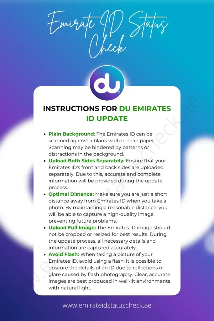 Instructions for DU Emirates ID Update