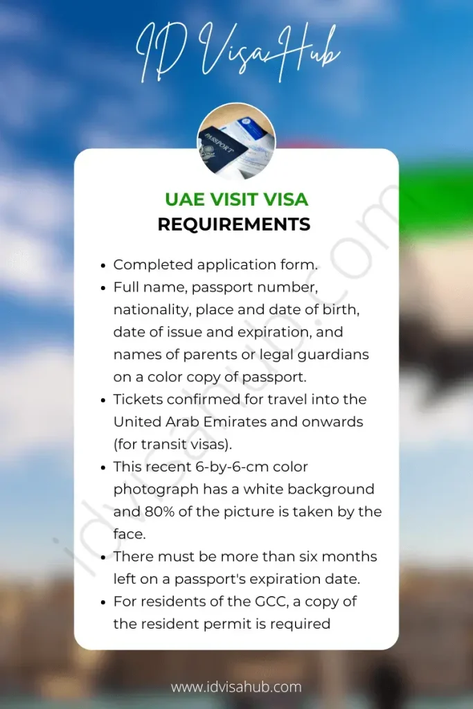 UAE Visit Visa Requirements